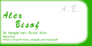 alex bisof business card